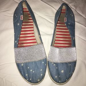 Fourth of July/ Patriotic/ Red White Blue Slip Ons
